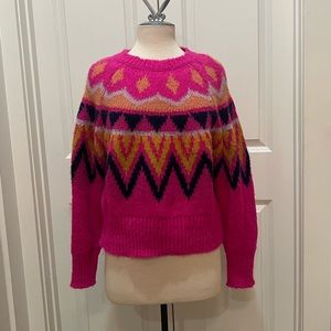 Super Cute Pink Colorful ‘A New Day’ Sweater Medium
